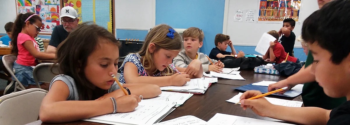 After-school-program After school program with kids doing homework